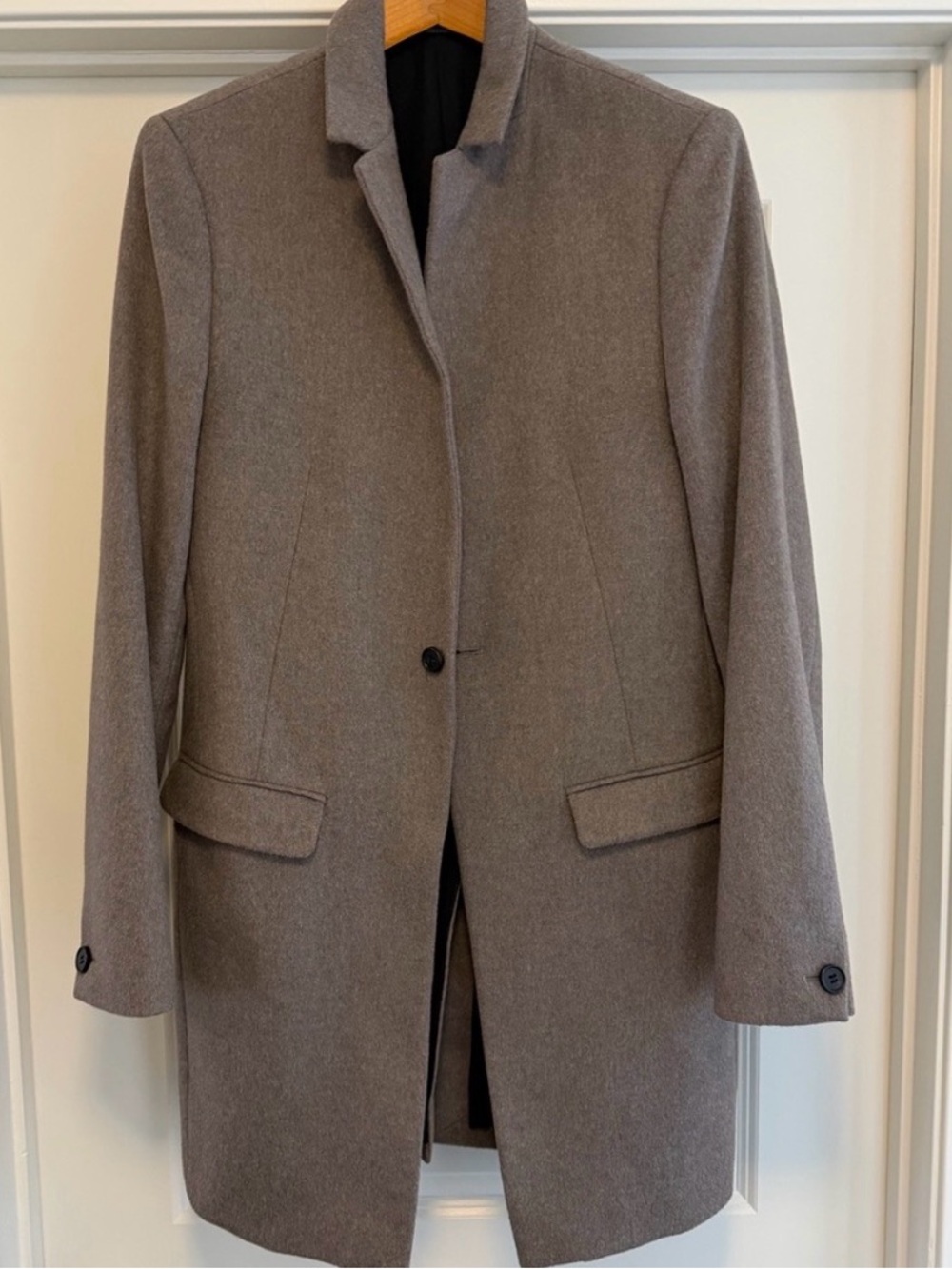 AllSaints Men's Taupe Single-Breasted Wool Coat